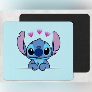 Blue Stitch Love Mouse Pad